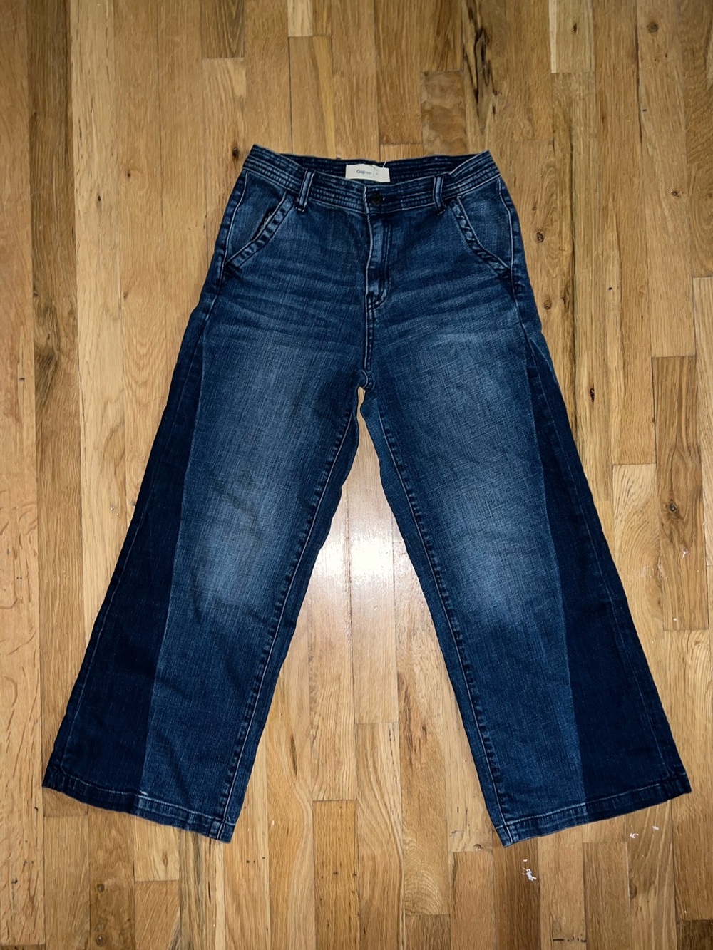 Gap Two Tone Wide Leg Flare Jeans